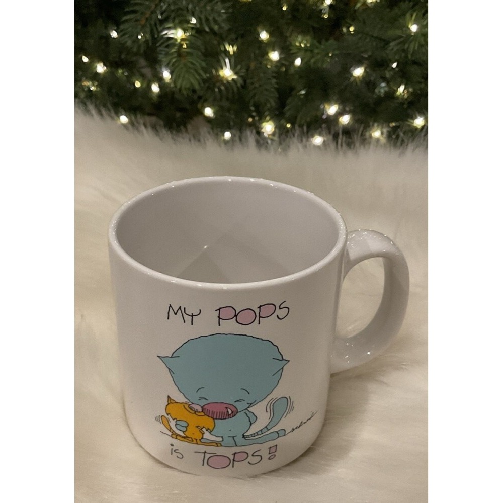MY POPS IS TOPS! #1 DAD Trophy Russ Coffee Tea Mug Cup Father Dad